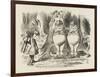 Alice Meets Tweedledum and Tweedledee-John Tenniel-Framed Art Print