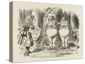 Alice Meets Tweedledum and Tweedledee-John Tenniel-Stretched Canvas