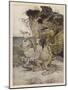 Alice, Mock-Turtle, Grypho-Arthur Rackham-Mounted Art Print