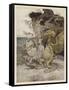 Alice, Mock-Turtle, Grypho-Arthur Rackham-Framed Stretched Canvas