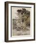 Alice, Mock-Turtle, Grypho-Arthur Rackham-Framed Art Print
