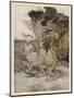 Alice, Mock-Turtle, Grypho-Arthur Rackham-Mounted Art Print