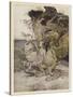 Alice, Mock-Turtle, Grypho-Arthur Rackham-Stretched Canvas