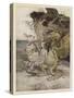 Alice, Mock-Turtle, Grypho-Arthur Rackham-Stretched Canvas