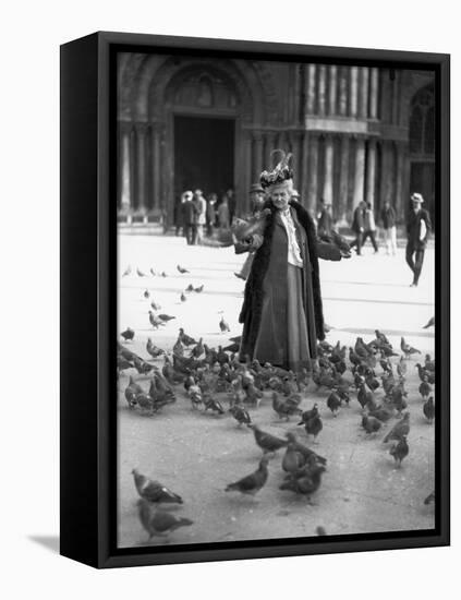 Alice Monet, St.Mark's Square, Venice, October 1908-French Photographer-Framed Stretched Canvas