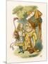 Alice Plays Croquet with the Duchess Using a Flamingo-John Tenniel-Mounted Photographic Print