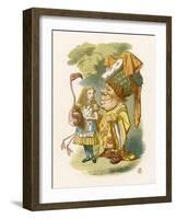 Alice Plays Croquet with the Duchess Using a Flamingo-John Tenniel-Framed Photographic Print