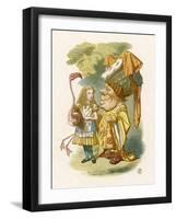 Alice Plays Croquet with the Duchess Using a Flamingo-John Tenniel-Framed Photographic Print