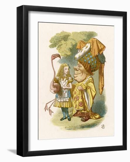 Alice Plays Croquet with the Duchess Using a Flamingo-John Tenniel-Framed Photographic Print