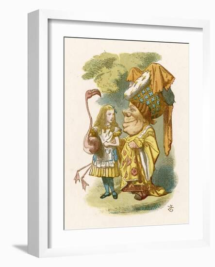 Alice Plays Croquet with the Duchess Using a Flamingo-John Tenniel-Framed Photographic Print