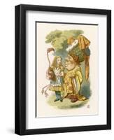 Alice Plays Croquet with the Duchess Using a Flamingo-John Tenniel-Framed Photographic Print