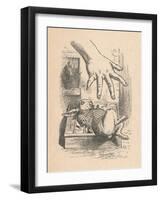 'Alice putting her hand down to the White Rabbit', 1889-John Tenniel-Framed Giclee Print