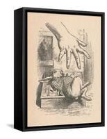 'Alice putting her hand down to the White Rabbit', 1889-John Tenniel-Framed Stretched Canvas