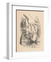 'Alice putting her hand down to the White Rabbit', 1889-John Tenniel-Framed Giclee Print