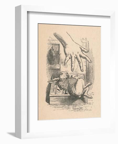 'Alice putting her hand down to the White Rabbit', 1889-John Tenniel-Framed Giclee Print