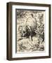 Alice Shrinks and Meets the Puppy, from 'Alice's Adventures in Wonderland' by Lewis Carroll,…-John Tenniel-Framed Giclee Print