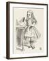 Alice Shrinks and Stretches Alice Finds the Bottle Labelled Drink Me-John Tenniel-Framed Premium Photographic Print