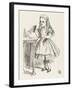 Alice Shrinks and Stretches Alice Finds the Bottle Labelled Drink Me-John Tenniel-Framed Premium Photographic Print