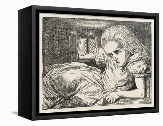 Alice Shrinks and Stretches Alice Grows Too Big for the House-John Tenniel-Framed Stretched Canvas