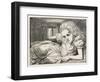 Alice Shrinks and Stretches Alice Grows Too Big for the House-John Tenniel-Framed Photographic Print