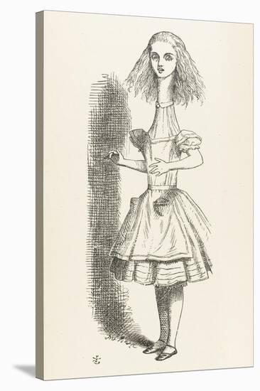 Alice Shrinks and Stretches Alice Stretches-John Tenniel-Stretched Canvas