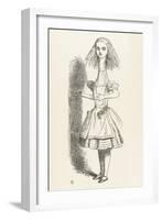 Alice Shrinks and Stretches Alice Stretches-John Tenniel-Framed Art Print