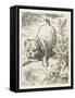 Alice (Shrunk) with the Puppy-John Tenniel-Framed Stretched Canvas