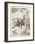 Alice (Shrunk) with the Puppy-John Tenniel-Framed Art Print