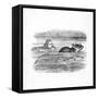 'Alice swimming with a mouse in a pool', 1889-John Tenniel-Framed Stretched Canvas