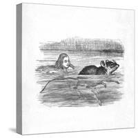 'Alice swimming with a mouse in a pool', 1889-John Tenniel-Stretched Canvas