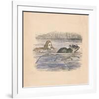 Alice swimming with a mouse in a pool', 1889-John Tenniel-Framed Giclee Print