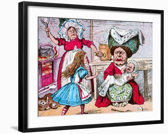 'Alice, the Duchess, and the Baby', c1910-John Tenniel-Framed Giclee Print