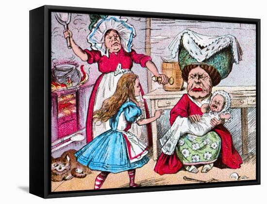 'Alice, the Duchess, and the Baby', c1910-John Tenniel-Framed Stretched Canvas