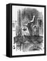 Alice Traversing the Mirror - in “Alice's Adventures in Wonderland and through the Looking Glass” B-John Tenniel-Framed Stretched Canvas