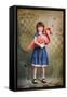 Alice Trying to Play Croquet with Flamingo-egal-Framed Stretched Canvas