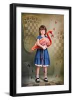 Alice Trying to Play Croquet with Flamingo-egal-Framed Photographic Print