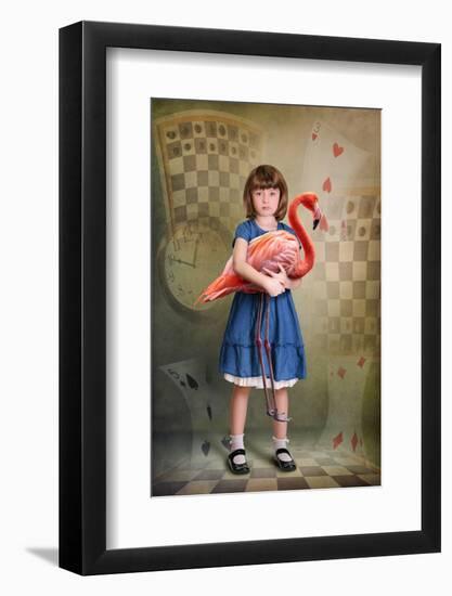Alice Trying to Play Croquet with Flamingo-egal-Framed Photographic Print