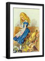 Alice Upsets the Jury-Box, Illustration from Alice in Wonderland by Lewis Carroll-John Tenniel-Framed Giclee Print