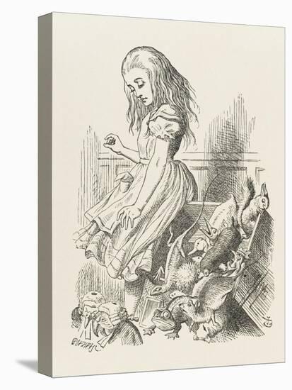 Alice Upsets the Jury-John Tenniel-Stretched Canvas