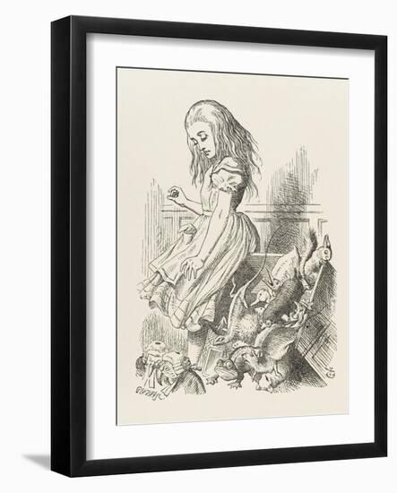 Alice Upsets the Jury-John Tenniel-Framed Art Print