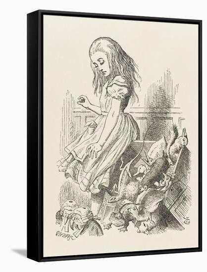 Alice Upsets the Jury-John Tenniel-Framed Stretched Canvas