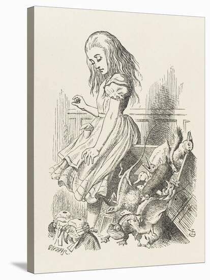 Alice Upsets the Jury-John Tenniel-Stretched Canvas