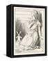 Alice Watches the White Rabbit Disappear Down the Hallway-John Tenniel-Framed Stretched Canvas