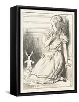 Alice Watches the White Rabbit Disappear Down the Hallway-John Tenniel-Framed Stretched Canvas