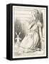 Alice Watches the White Rabbit Disappear Down the Hallway-John Tenniel-Framed Stretched Canvas