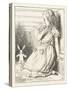 Alice Watches the White Rabbit Disappear Down the Hallway-John Tenniel-Stretched Canvas