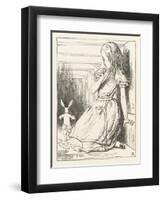 Alice Watches the White Rabbit Disappear Down the Hallway-John Tenniel-Framed Photographic Print