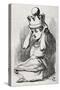 Alice with Queen's Crown-John Tenniel-Stretched Canvas