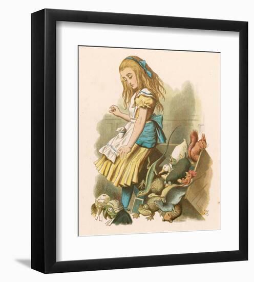 Alice with squirrel-null-Framed Art Print