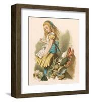 Alice with squirrel-null-Framed Art Print